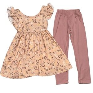 Dot Dot Smile 24M/2T Girls Cheetah Empire Twirl Dress Matching Leggings Set